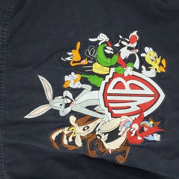 Looney Tunes / Warner Bro. Black Denim Bugs Bunny  Shirt Jacket Vintage Sz.XS - Picture 6 of 8